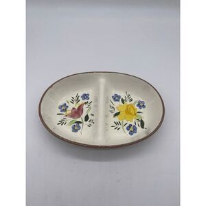 Stangl Pottery Ceramic Dish Serving Veggie Bowl Hand Painted Floral